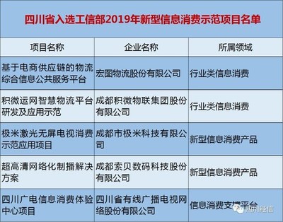 四川智能业态崭露头角 五项项目荣登工信部信息消费示范名录